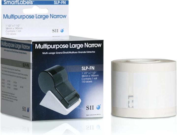 Produktbild Seiko SLP-FN Ordneretiketten schmal, 1 Rolle à 110 Etiketten (19 cm)
