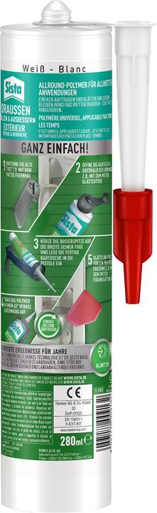 Produktbild Sista Draussen Füllen & Ausbessern weiss (0.45 kg, Weiss, 280 ml)