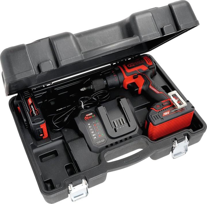 Produktbild KS Tools eMONSTER Brushless-Akku-Schlag-Bohr-Schrauber-Satz, 4-tlg | 18 Volt, 2 Akkus und Ladegerät