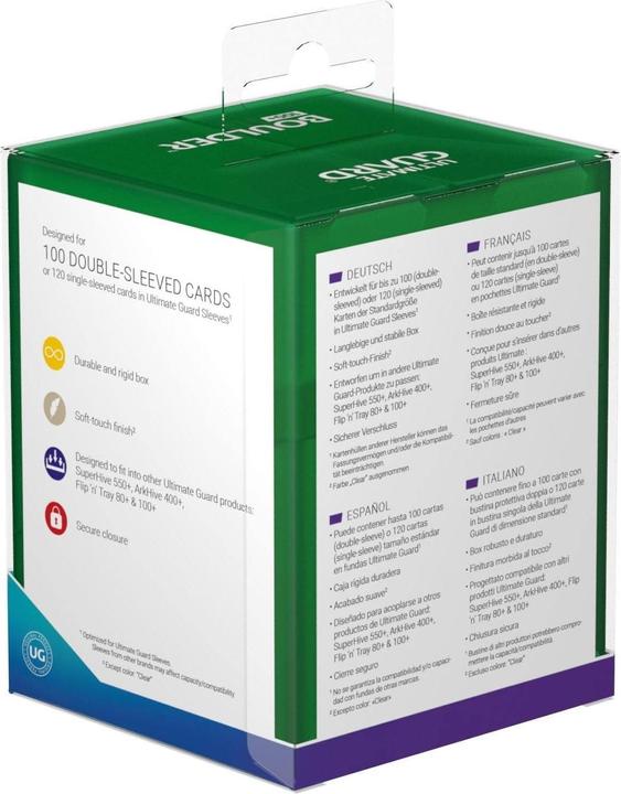 Productafbeelding Ultimate Guard Kaartdoos Boulder Deck Case Standaard Grootte 100+ Smaragd