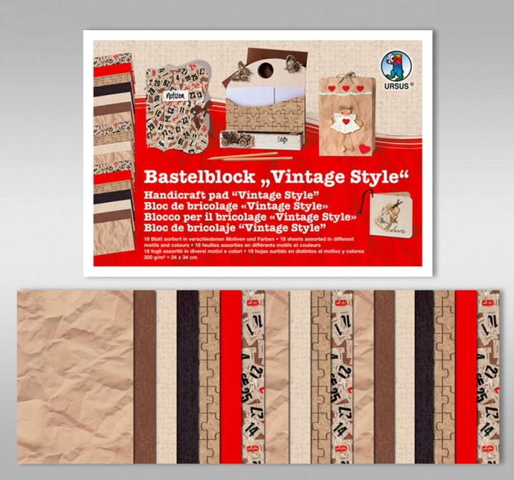 Image du produit Ursus Bloc de bricolage Vintage Style (300 g/m², 18x)