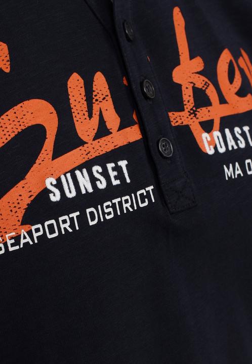 Produktbild Casa Moda T-Shirt Kurzarm-Henley-Shirt mit Print und Stickerei (XL)