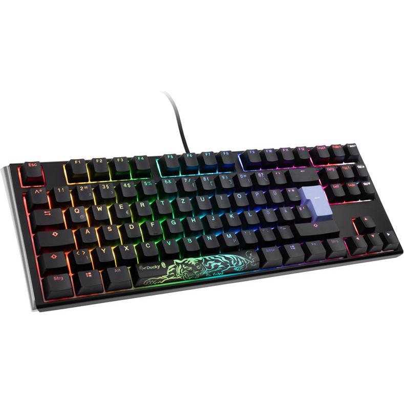 Thumbnail - Ducky One 3 Classic Black/White TKL Gaming Tastatur, RGB LED - MX-Clear (DE, Kabelgebunden), Tastatur, Schwarz