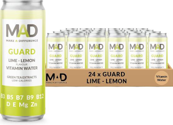 Actual product image MAD GUARD Lime & Lemon Vitamin water crate (24 x 33 cl)