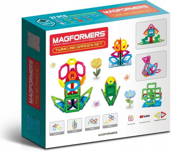 Produktbild Magformers Funkelnde Garten-Magnetblöcke mit 27 Elementen