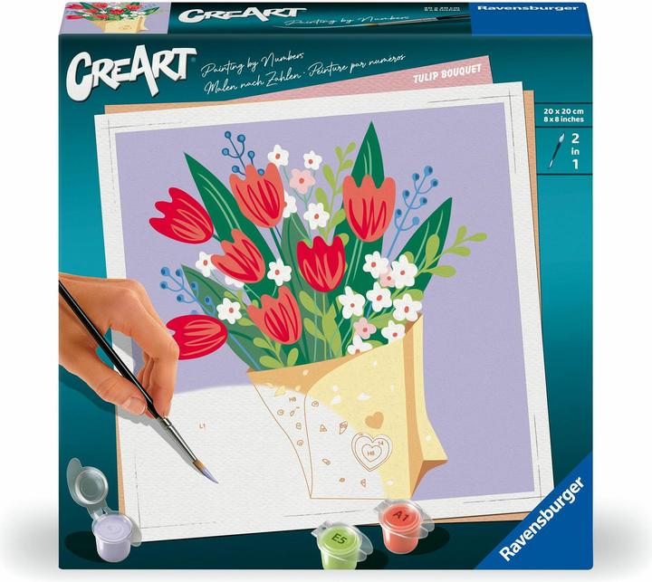 Ravensburger CreArt - Schilderen op nummer 25518 - Boeket tulpen - vanaf 12 jaar