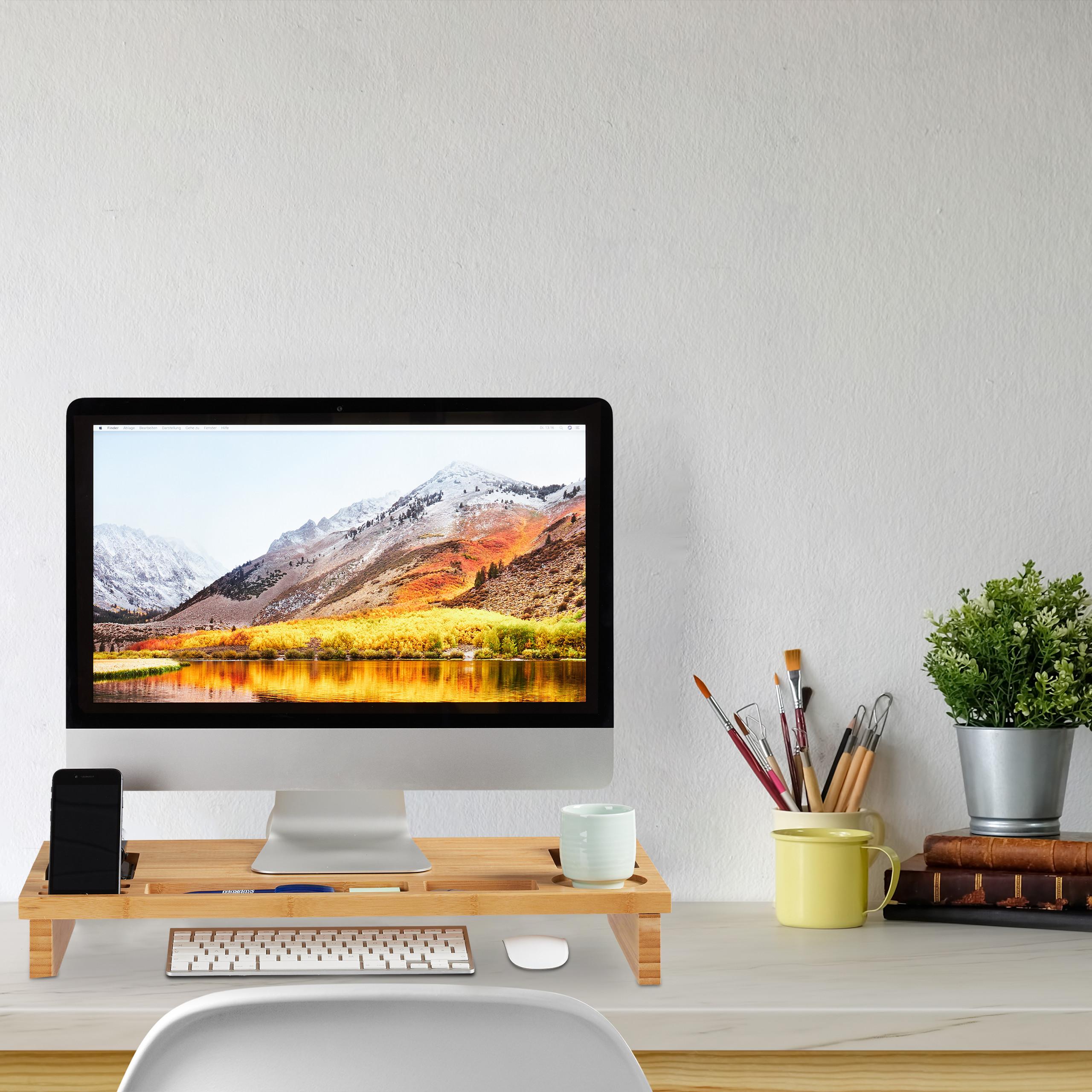 Thumbnail - Relaxdays Monitorständer, Monitor Erhöhung, Braun
