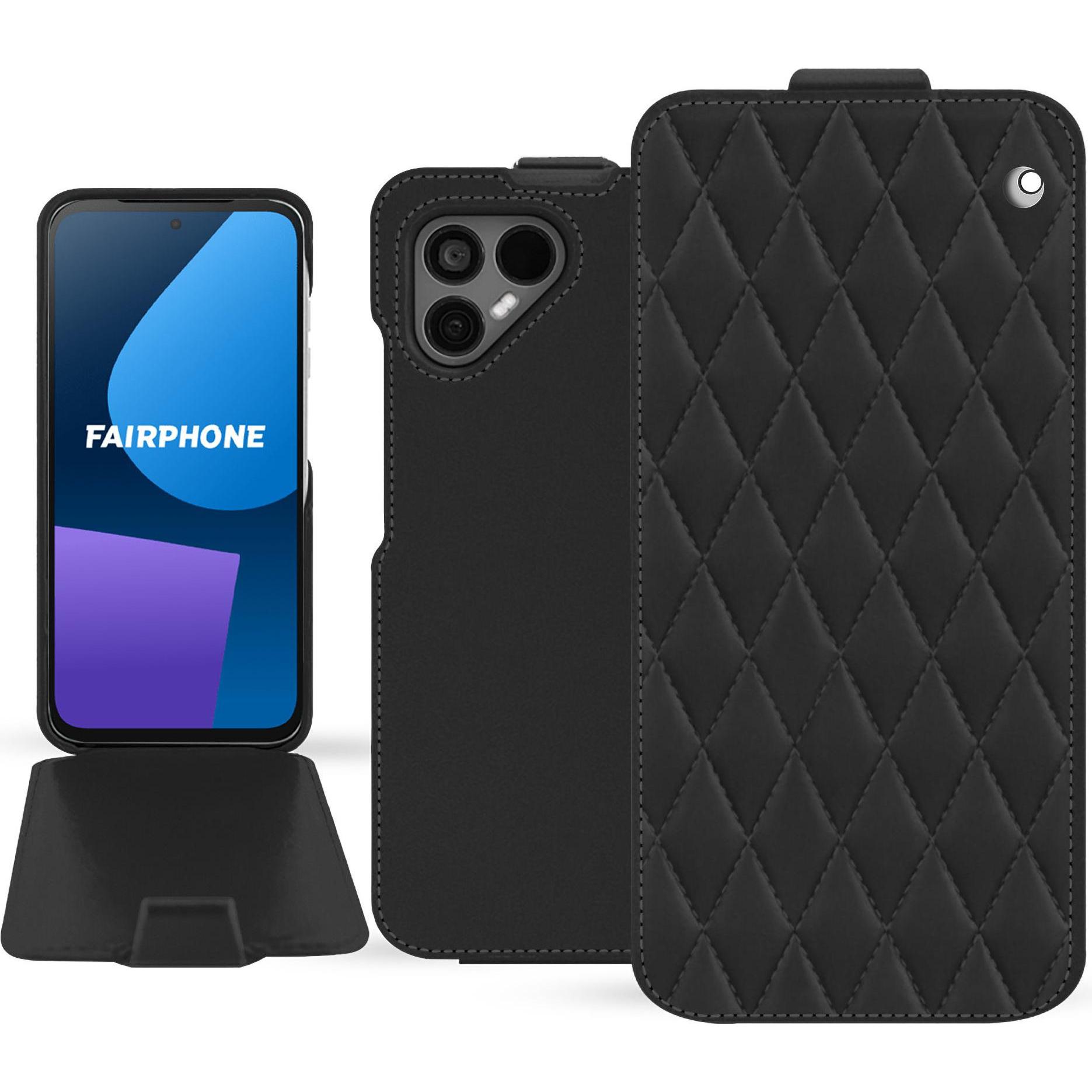 Noreve Lederschutzhülle vertikal (OnePlus 5), Smartphone Hülle, Schwarz