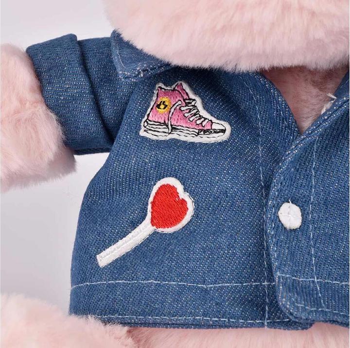 Produktbild Doudou et Compagnie Hippo, rosa mit Jeansjacke 20cm (20 cm)