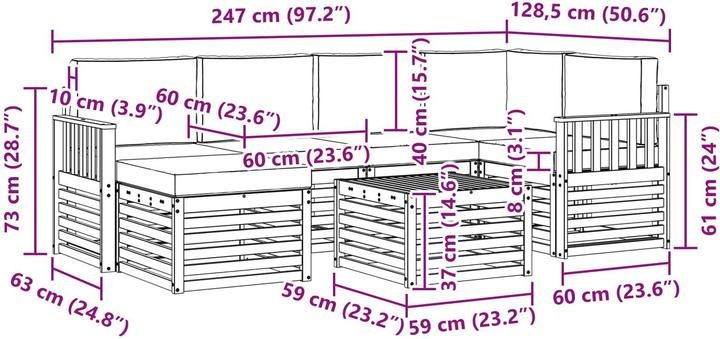 Produktbild vidaXL Outdoor-Sofa