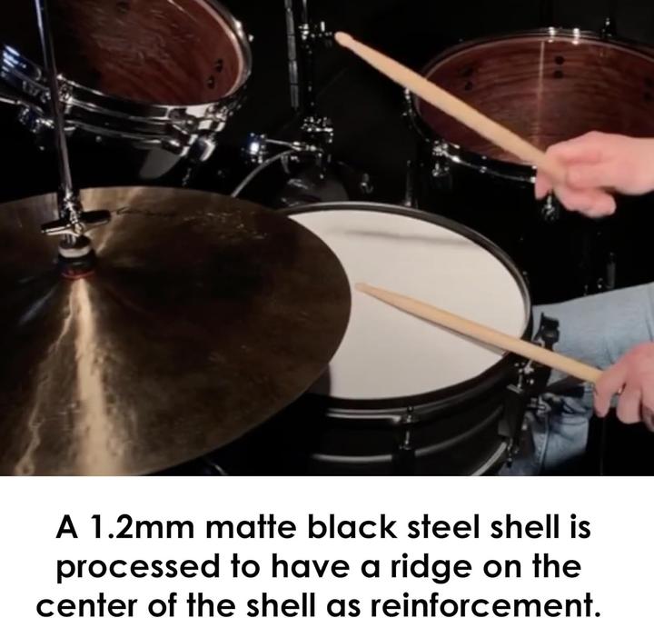 Actual product image Tama BST1455BK Metalworks Black Steel snaredrum 14 x 5.5 inch (Acoustic drum)