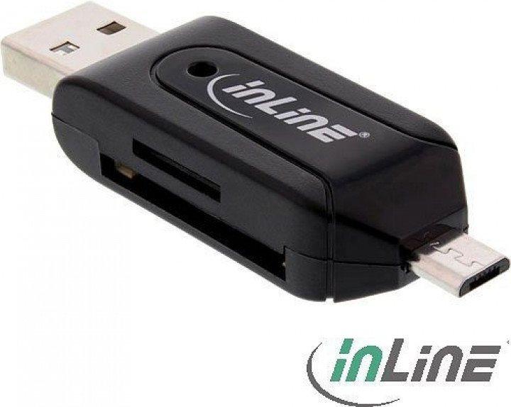 Actual product image InLine Dual Card Reader for SD and microSD (USB 2.0, Micro USB)