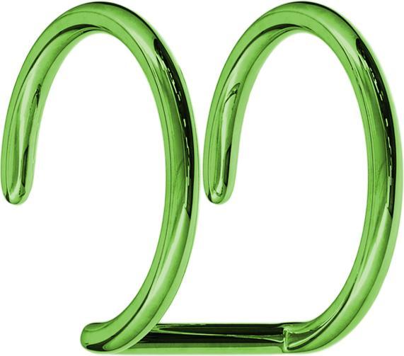 Produktbild Star Piercing Fake Ear Cuff grün mit 2 Ringen mit Titanium Schicht (ohne Messing, Chirurgenstahl 316L)