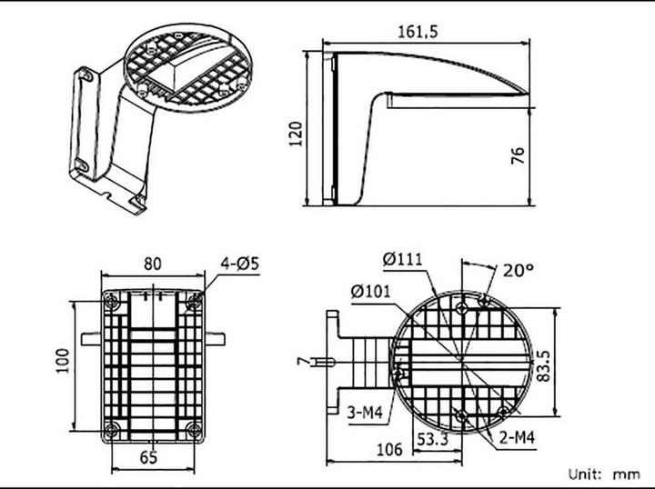 Actual product image Hikvision DS-1258ZJ surveillance camera accessories mounting (Mounting kit)