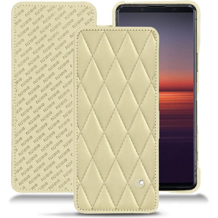 Noreve Lederschutzhülle horizontal (Sony Xperia 5 II), Smartphone Hülle, Beige