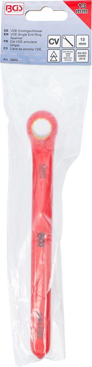 Actual product image BGS VDE Single End Ring Spanner deep offset end 13 mm (13 mm)