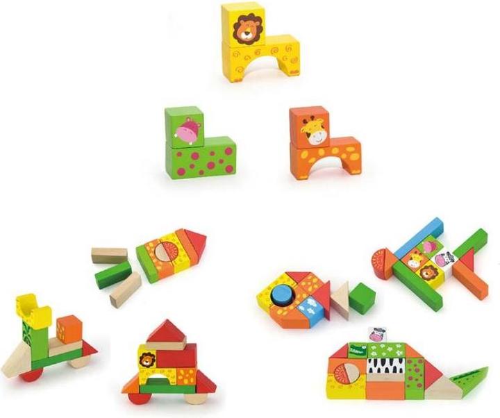 Actual product image Viga Toys Wooden building blocks zoo 50 pieces