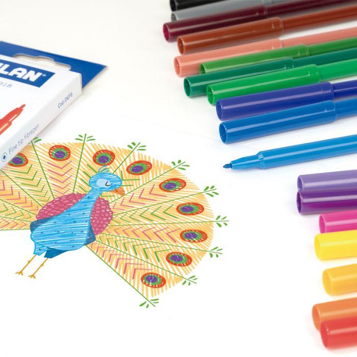 Produktbild Runde dünne Marker, 12 Farben (12x)