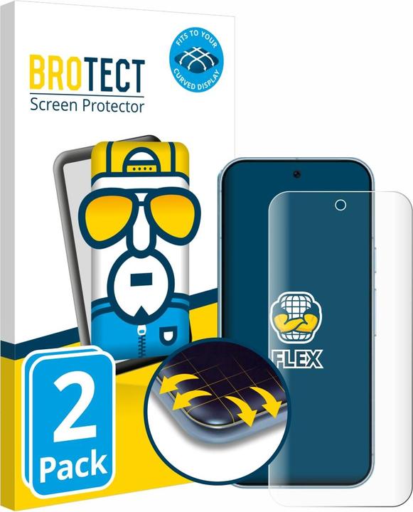 Produktbild BROTECT Fullscreen Schutzfolie Displayschutz Folie Klar Transparent (2 Stück, Google Pixel 9)