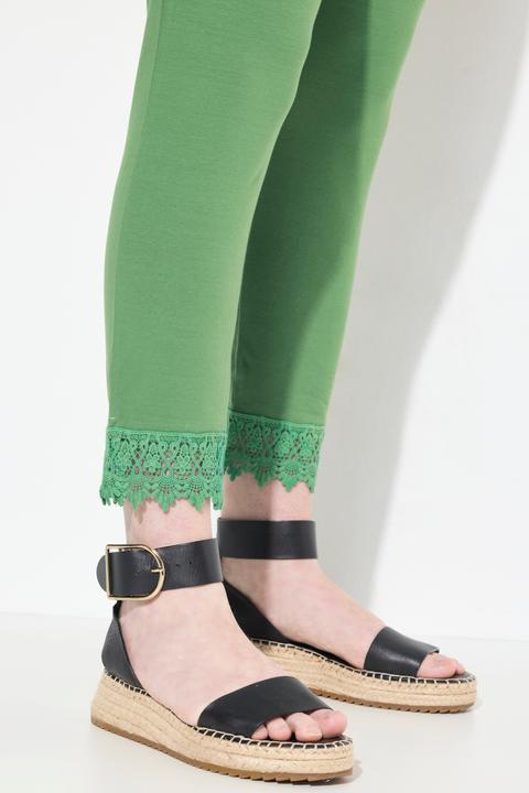 Immagine prodotto Ulla Popken Leggings a 7/8 in cotone biologico con orli di pizzo (42, 44)