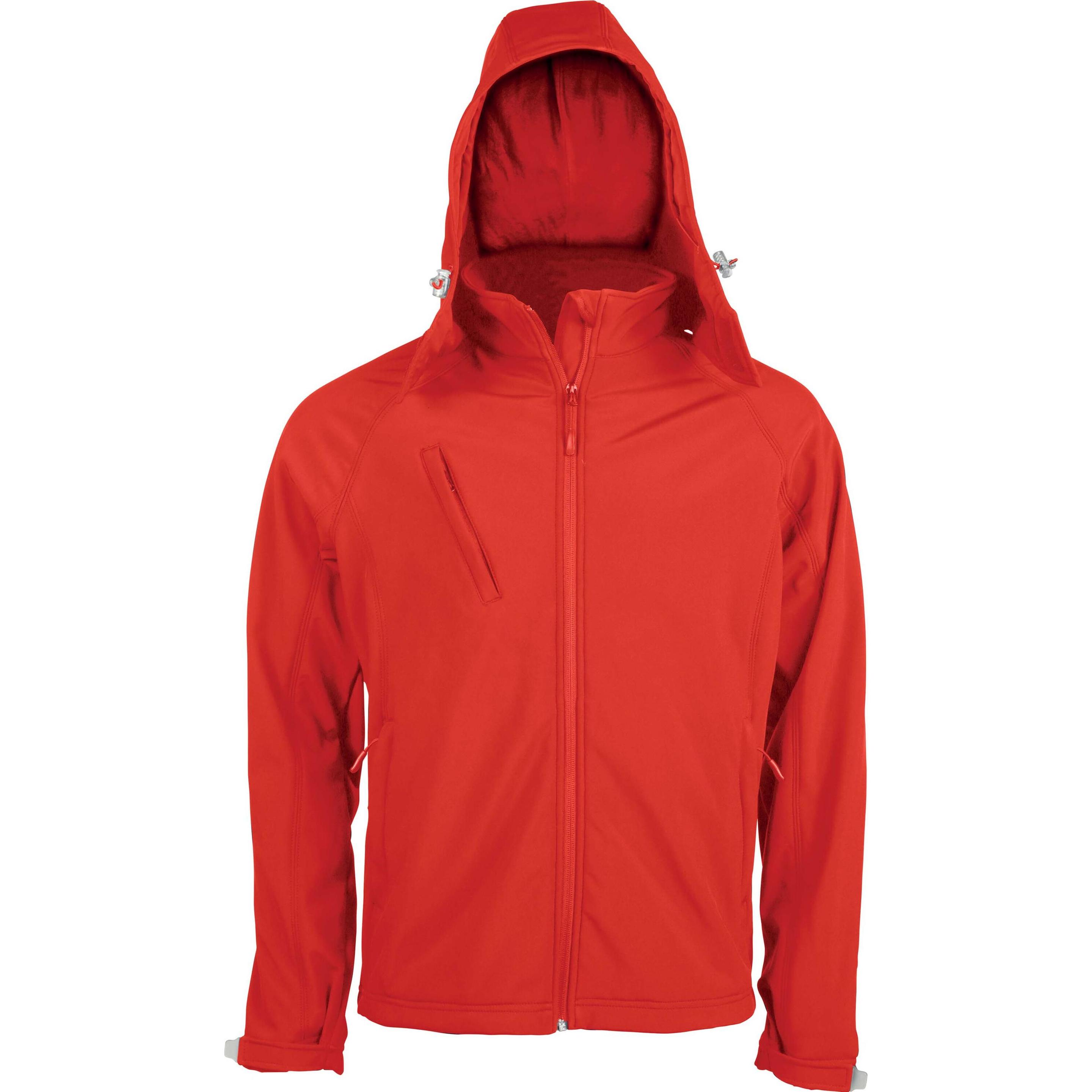 Kariban, Herren, Jacke, jacke softshell à capuche amovible (XXL), Rot, XXL
