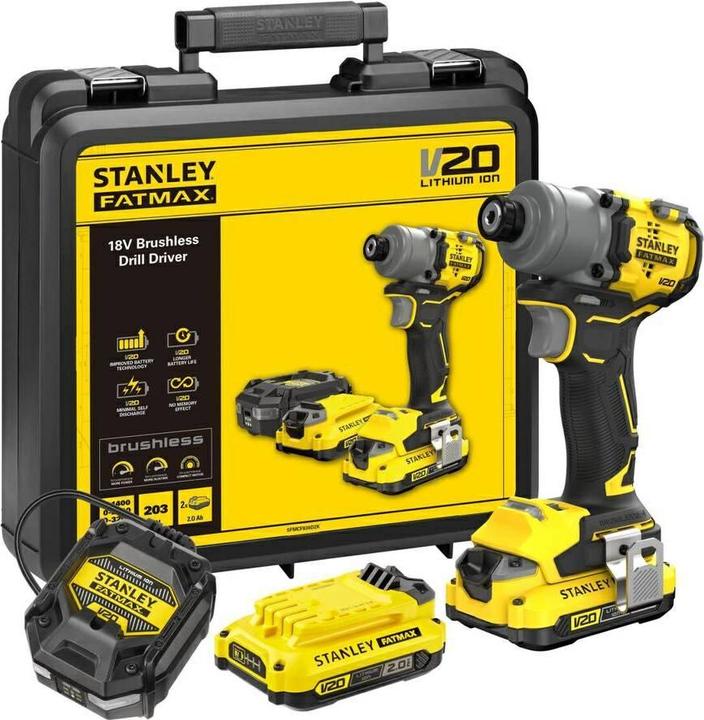Produktbild Stanley V20 18V borstelloze slagschroevendraaier (SFMCF830D2K-QW)