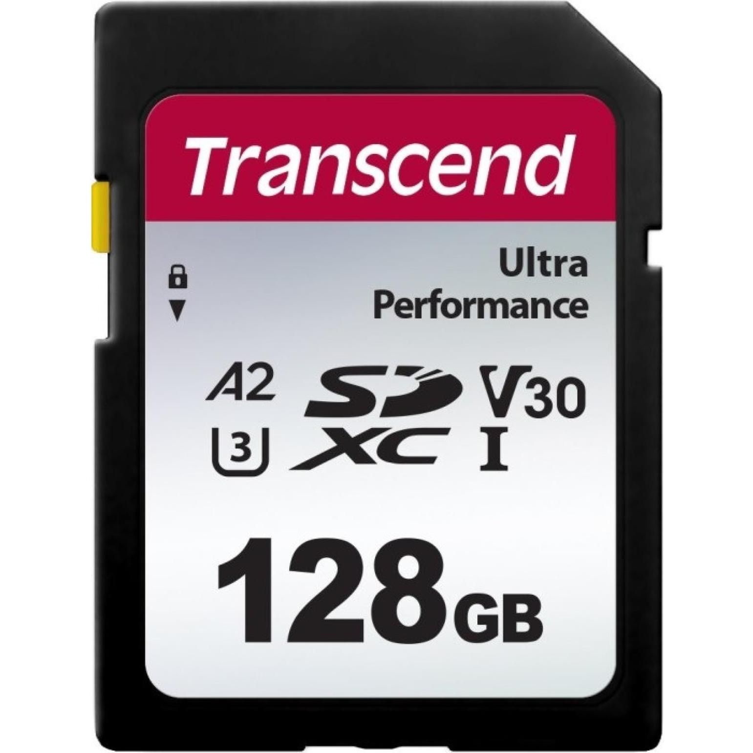 Transcend SD Card SDXC SDC340S 160/90 MB/s (128 GB, SDXC, U3, UHS-I), Speicherkarte, Schwarz