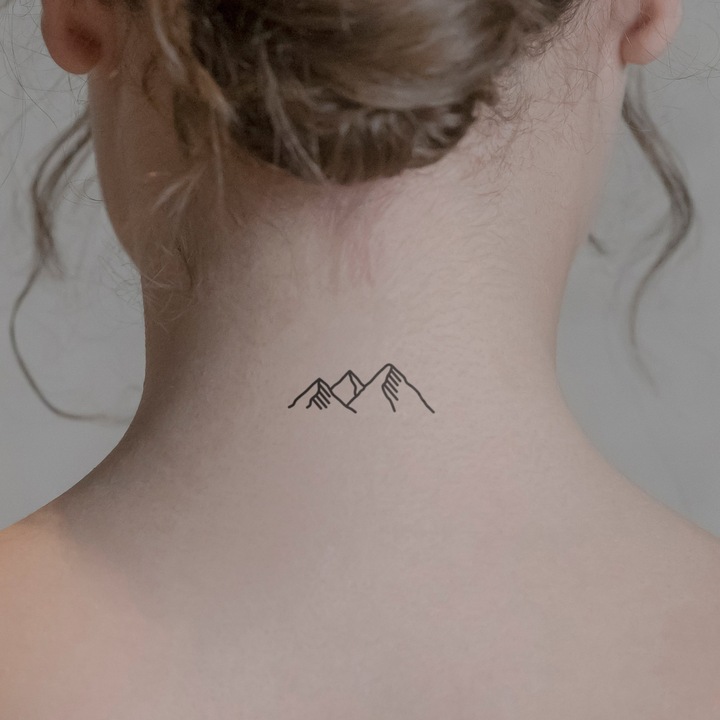 Actual product image minink Temporary tattoo - Mountains with snow