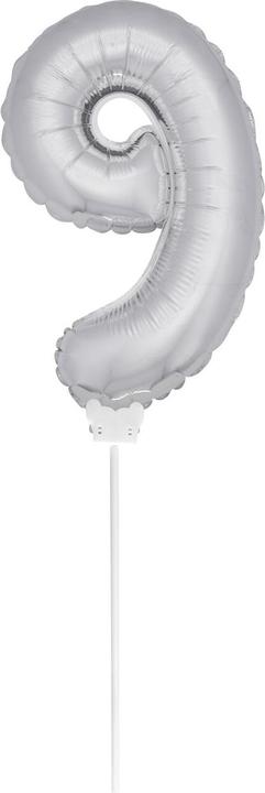 Produktbild Folat Mini Figur Ballon Silver Number 9 (1x)