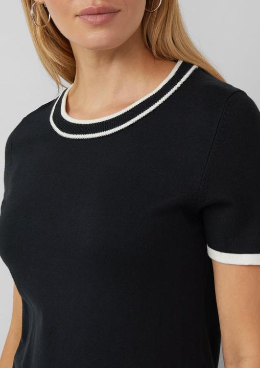 Produktbild s.Oliver Strickpullover Kurzärmeliger Strickpullover mit Kontrastdetails (36)