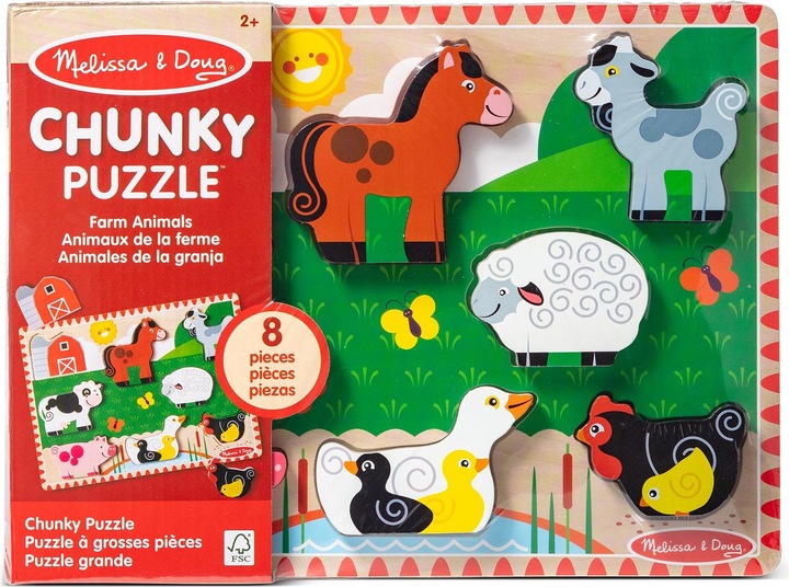 Actual product image Melissa & Doug Farm Chunky Puzzle (8 pcs) (50203) (300 pieces)