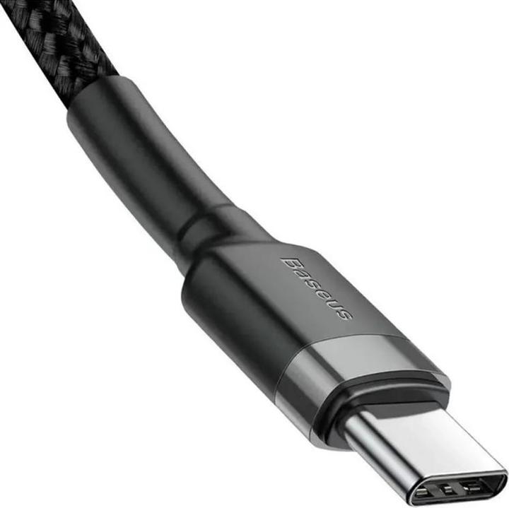 Image du produit Baseus - (3 pack) Data Cable Cafule (E0418501) - USB-C to USB-C, 60W, 2m - Black / Grey (2 m, 60 W)