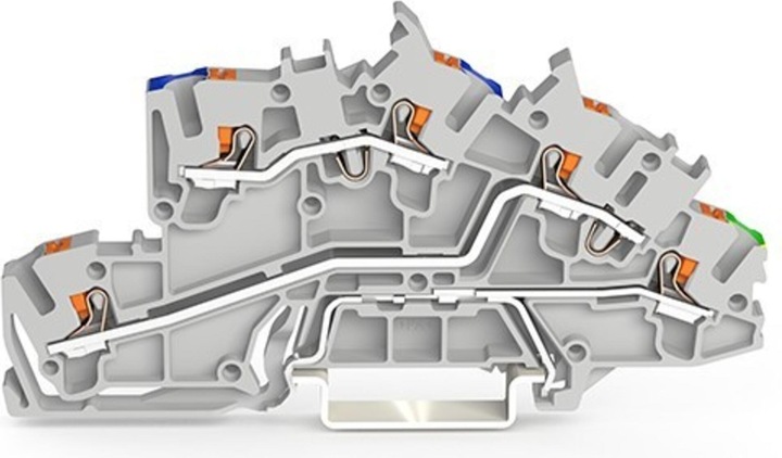 Image du produit Wago Borne à étages 2203-7646 avec poussoir, 2,5 mm², gris