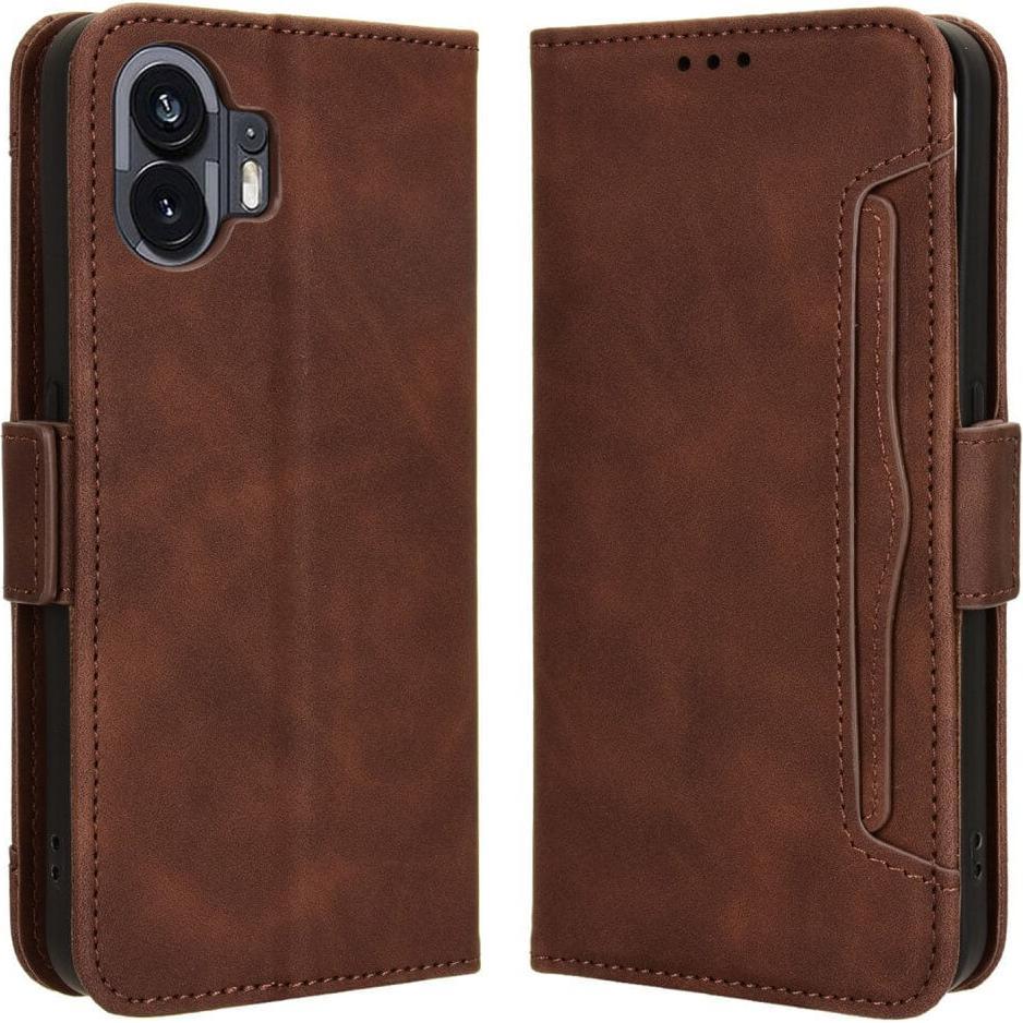 Cover-Discount Nothing Phone (2) - Etui mit vielen Kartenfächer braun (Nothing Phone (2)), Smartphone Hülle, Braun