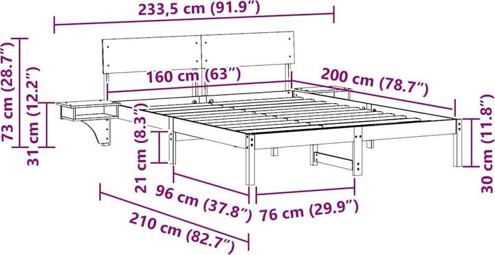 Image du produit vidaXL Bettgestell (160 x 200 cm)
