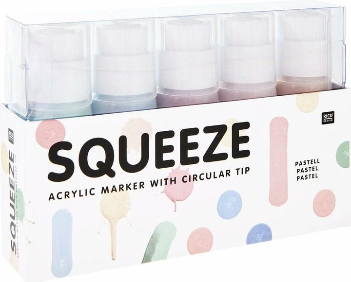 Produktbild Rico Design Rico Squeeze Marker, 5 x 60 ml Pastell (5 x)