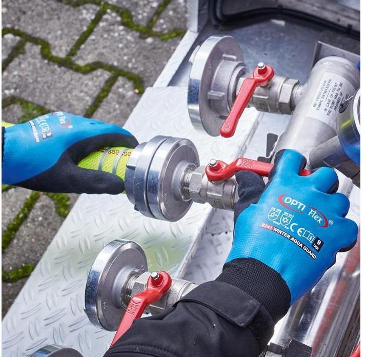 Image du produit Opti Flex Gants Winter Aqua Guard taille 9 noir/bleu EN 388, EN 511 EPI catégorie II (9)