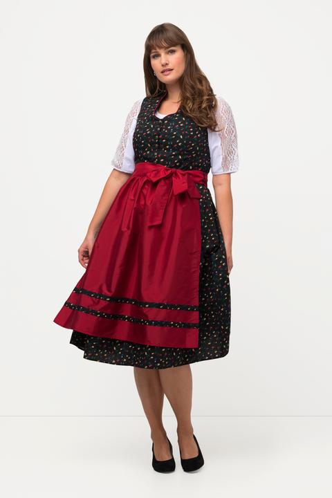 Image du produit Ulla Popken Costume traditionnel tyrolien, fleurs, boutons fantaisie, col V, sans manches (50)