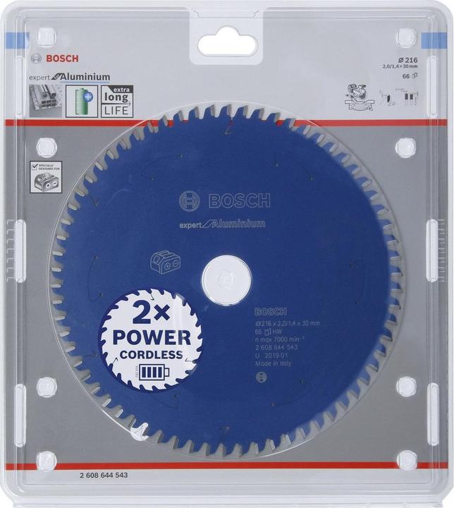 Productafbeelding Bosch Professional Zubehör Cirkelzaagblad Expert voor Aluminium voor accuzagen,216 x 2/1,4 x 30, 66 tanden