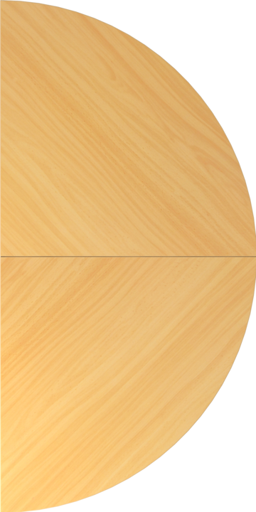 Actual product image MC Half-round extension element for MyTable Y and Z double desk with black frame