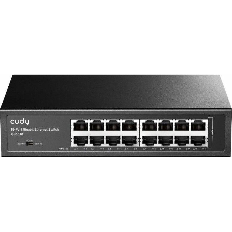 Cudy GS1016 network switch Gigabit Ethernet (10/100/1000) Black (16 Ports), Netzwerk Switch, Schwarz