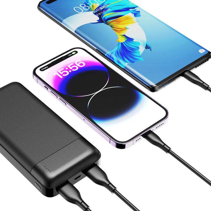 Produktbild Dudao Powerbank K18-1W 10000mAh USB-A / USB-C / Micro USB - black (10000 mAh, 10 W, 37 Wh)
