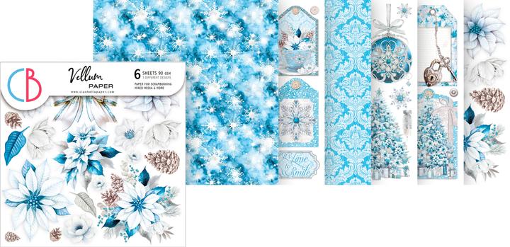 Actual product image Ciao Bella Vellum Paper "Elegance of Blue", 15 x 15 cm, 6 sheets (90 g/m², 6 x)