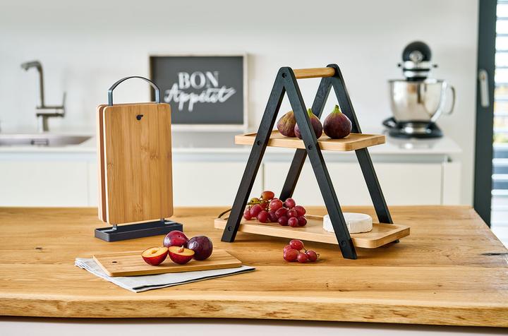 Actual product image Zeller Present Board stand set, 5-piece, bamboo/metal