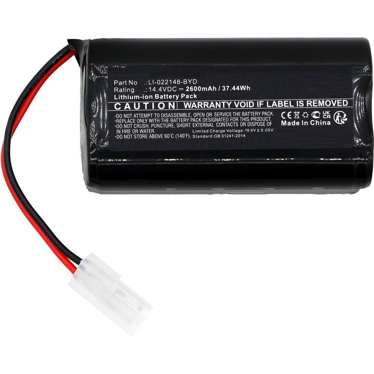 CoreParts Battery 14.4V 2600mAh 37.44Wh, Staubsauger Roboter Zubehör, Schwarz