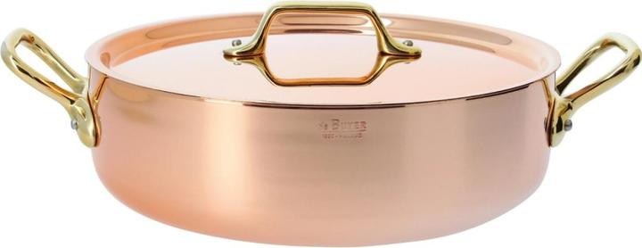 Produktbild de Buyer Inocuivre Bratentopf mit Deckel (Bräter + Schmortopf, Edelstahl, Kupfer, 20 x 6 cm)