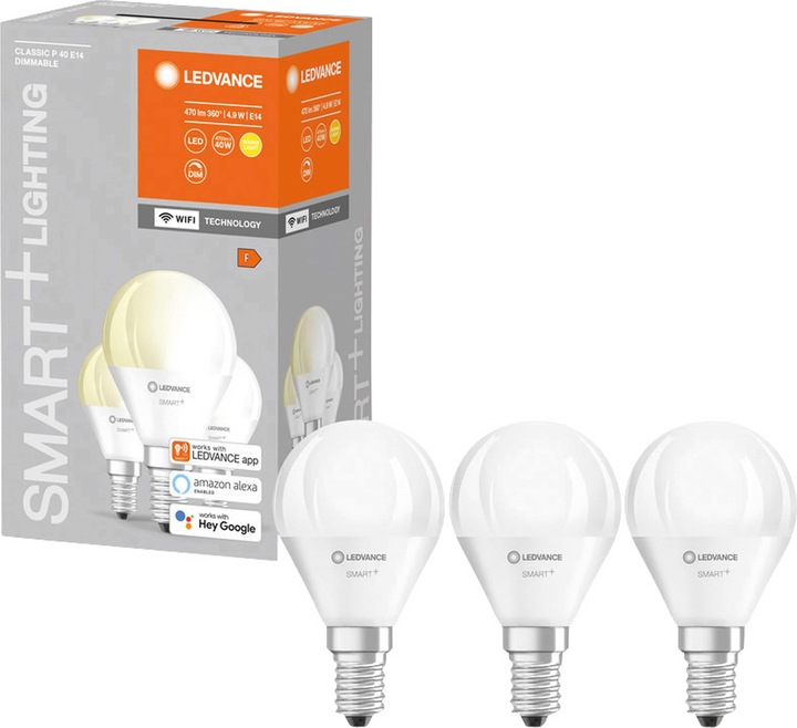 Produktbild Ledvance Smart+ Wifi Mini Bulb (E14, 4.90 W, 470 lm, 4 x, F)