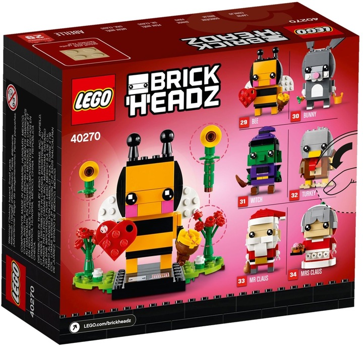 Actual product image LEGO Valentine's Day Bee (40270, LEGO Brickheadz)