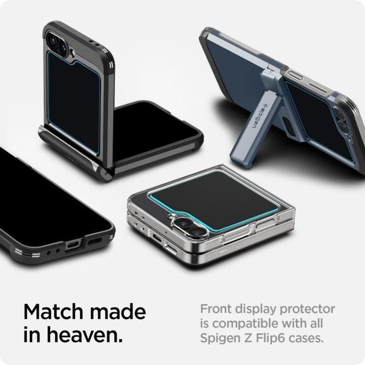 Produktbild Spigen EZ Fit Gehärtetes Glas Clear Displayschutzfolie Samsung Galaxy Z Flip 6 2-Pack (2 Stück, Samsung Galaxy Z Flip6)