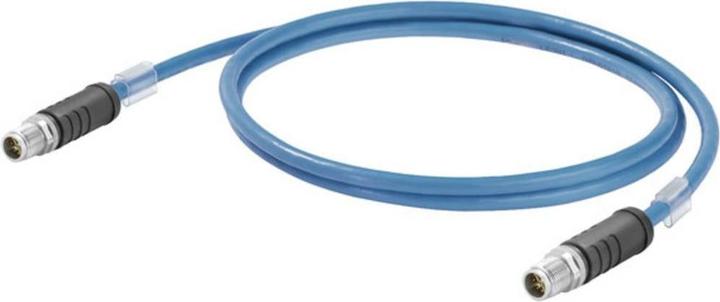 Actual product image Weidmüller WEIDMUELLER 2464200015 Sensor/actuator data connector M12 plug, straight 1.50 m Polz (S/FTP, CAT6a, 1.50 m)